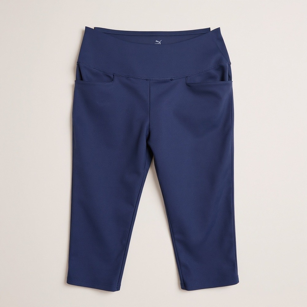 Puma‎ Womens Navy Blue High-Waisted Capri Leggings Size S With Side Pockets